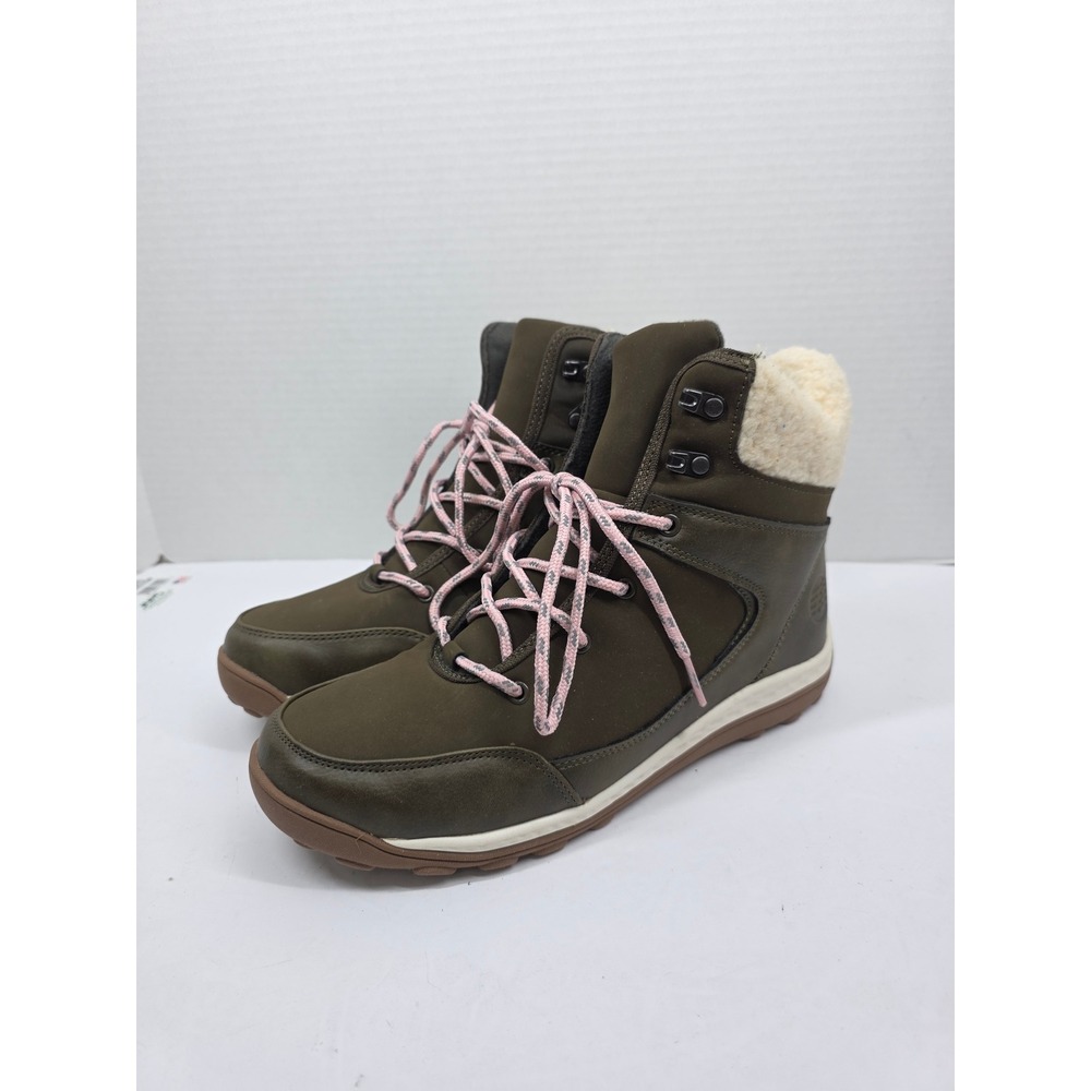 Zella by Z Browan-Fab Olive Green Faux Fur Lined High Top Sneakers Boots 9.5M